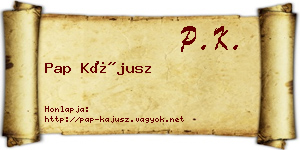 Pap Kájusz névjegykártya