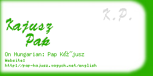 kajusz pap business card